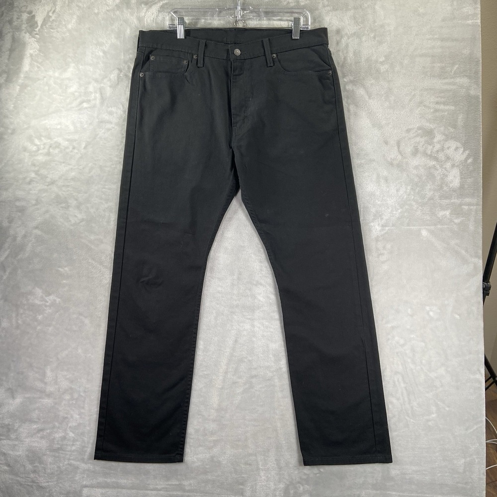 Levi's 513 Jeans men's 36x30 Black Denim Slim Straight Fit Stretch Dark Wash